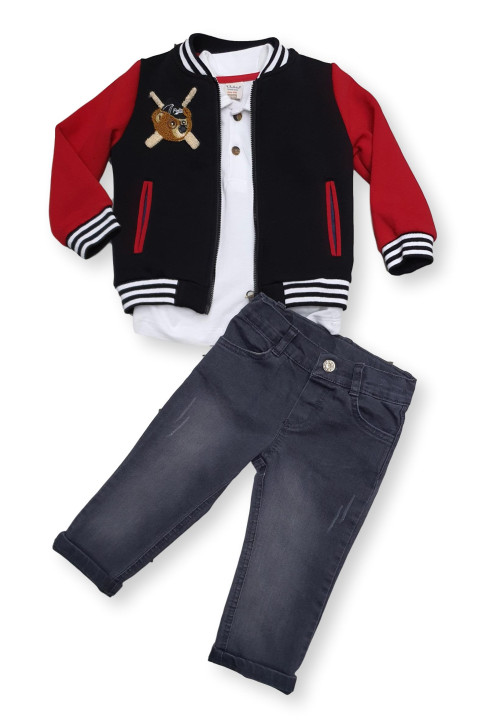 Bebus Baby 3-Piece Jacket, Polo Shirt & Trousers Set 0403