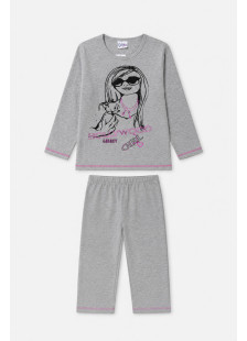 GALAXY teen girls' Hollywood pyjamas with printed top and trousers
