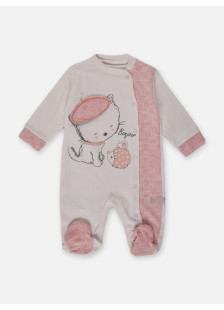 BABYBAL Bonjour Baby-Strampler in Rosa mit Print