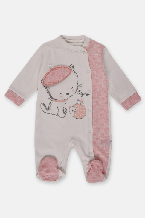 BABYBAL Bonjour Pink Baby Sleepsuit 1131-PINK