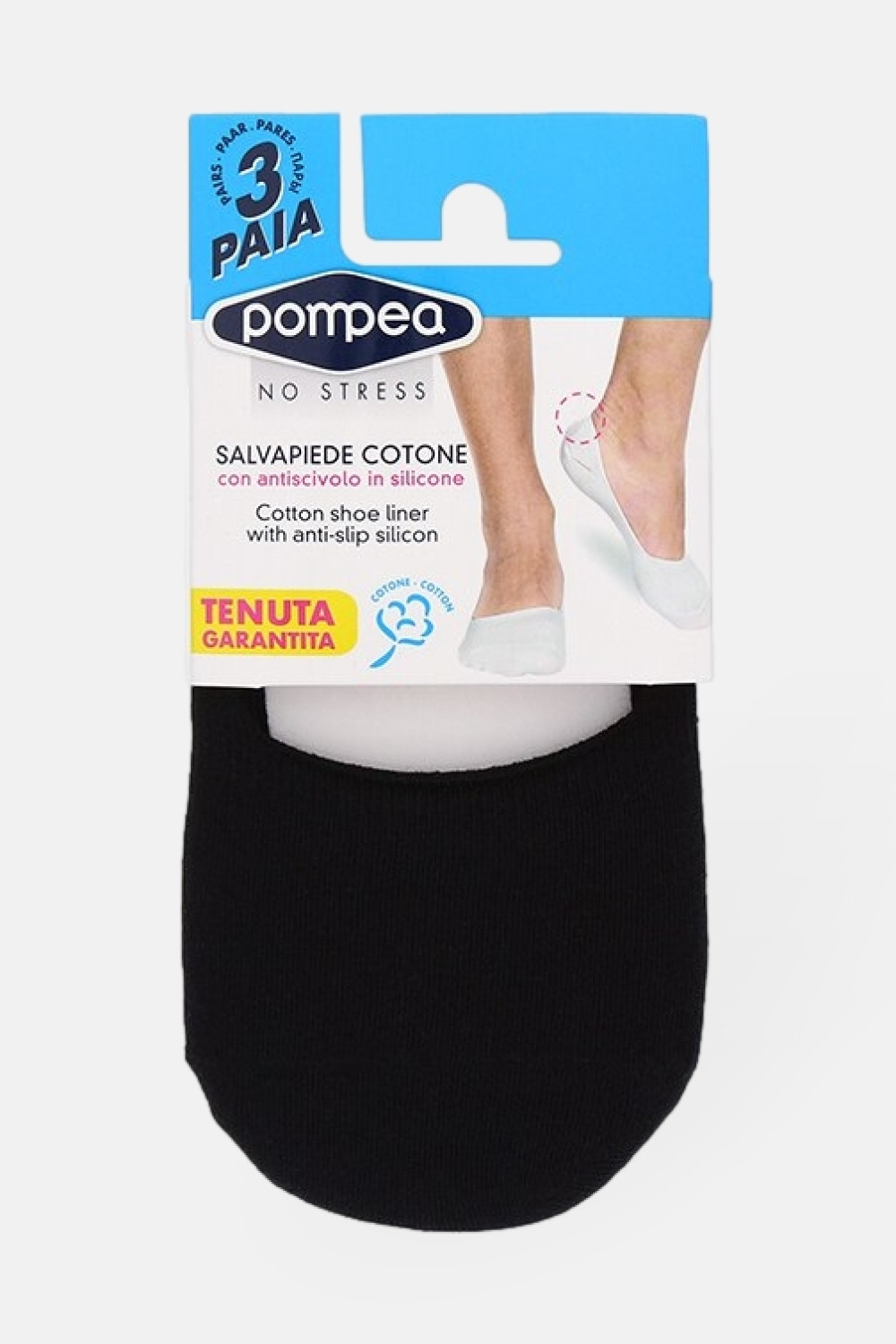 POMPEA no-show socks for open shoes, 3 pairs