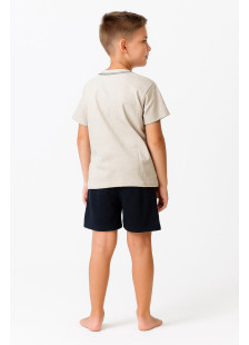 GALAXY boys' summer pyjamas with light blue top and dark blue Bermuda shorts