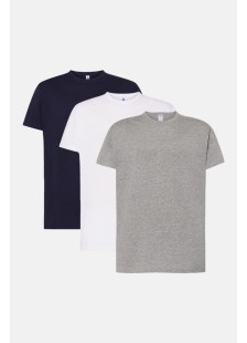 JHK plain T-shirts in blue, grey and white, 3-pack