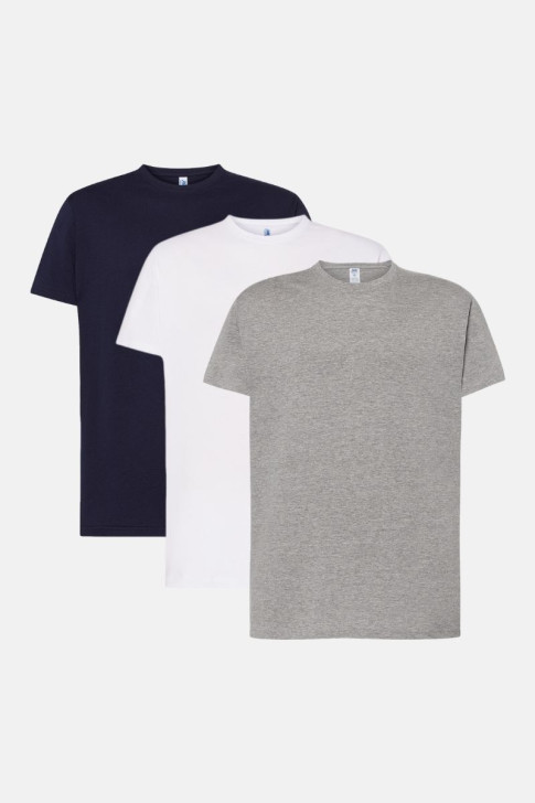 JHK Plain T-Shirts 3-Pack Blue Grey White TSRA-3P