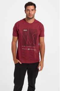 JHK men's burgundy New York T-shirt