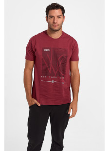 JHK men's burgundy New York T-shirt