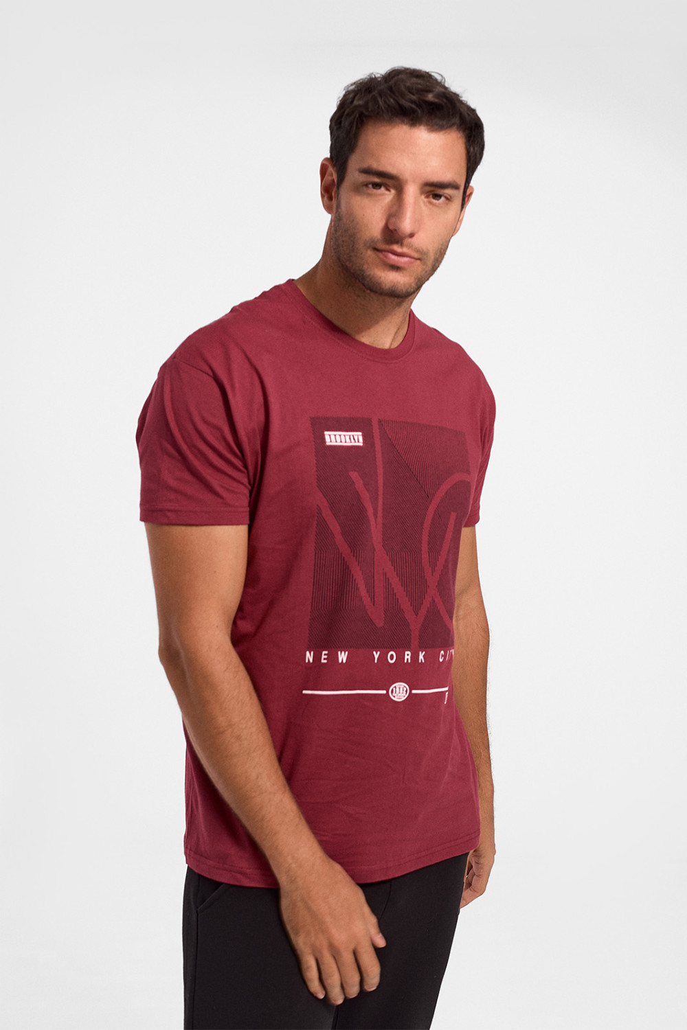 JHK men's burgundy New York T-shirt