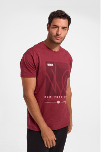 JHK men's burgundy New York T-shirt