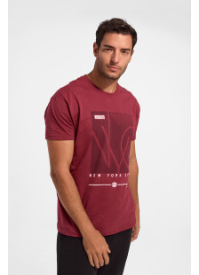 JHK men's burgundy New York T-shirt