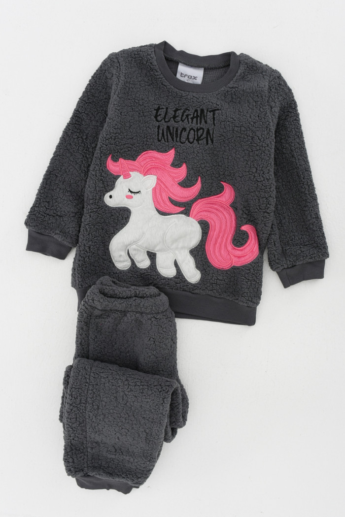 TRAX girls' fluffy UNICORN pyjamas 44796