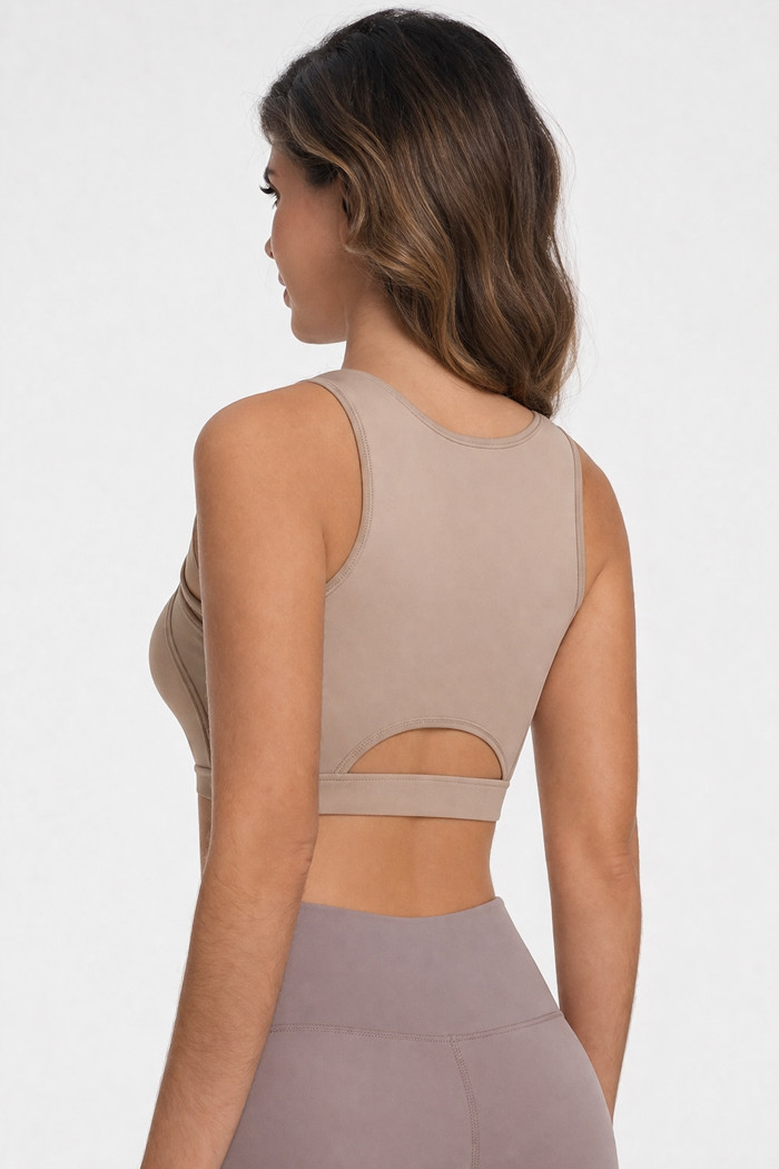 Nuvoletta seamless sports bra with cut-out details