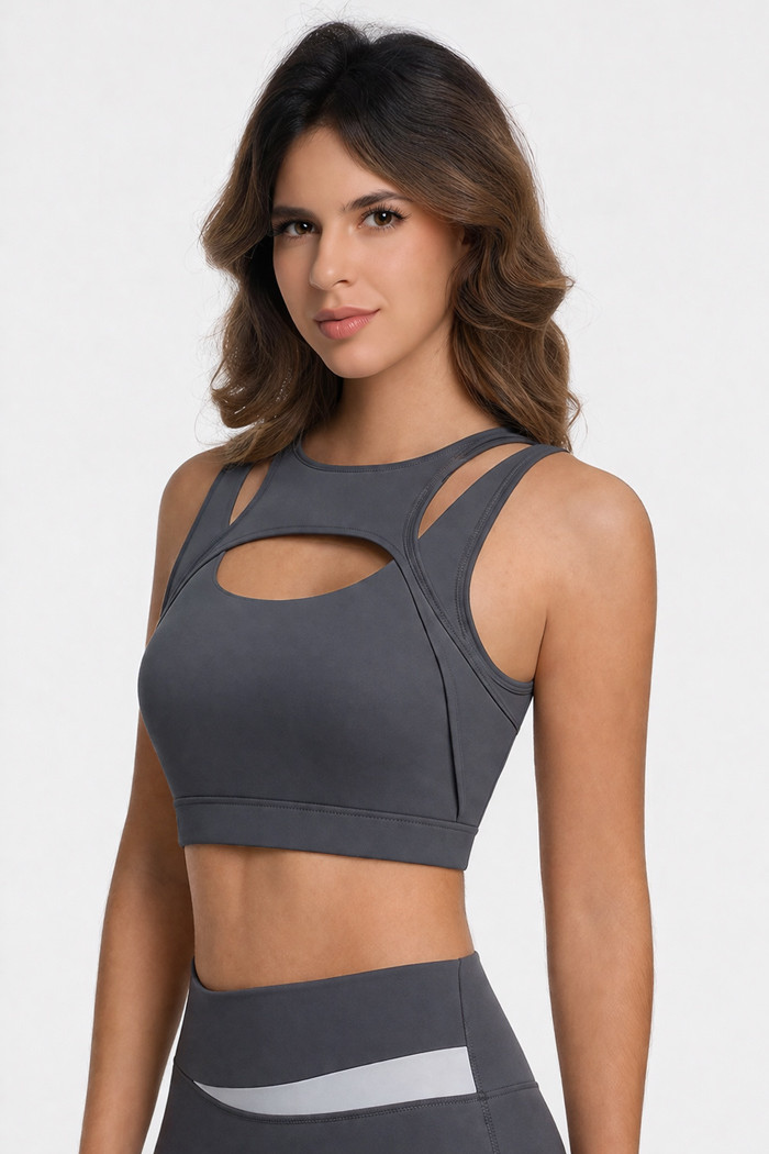 Nuvoletta seamless sports bra with cut-out details
