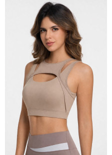 Nuvoletta seamless sports bra with cut-out details