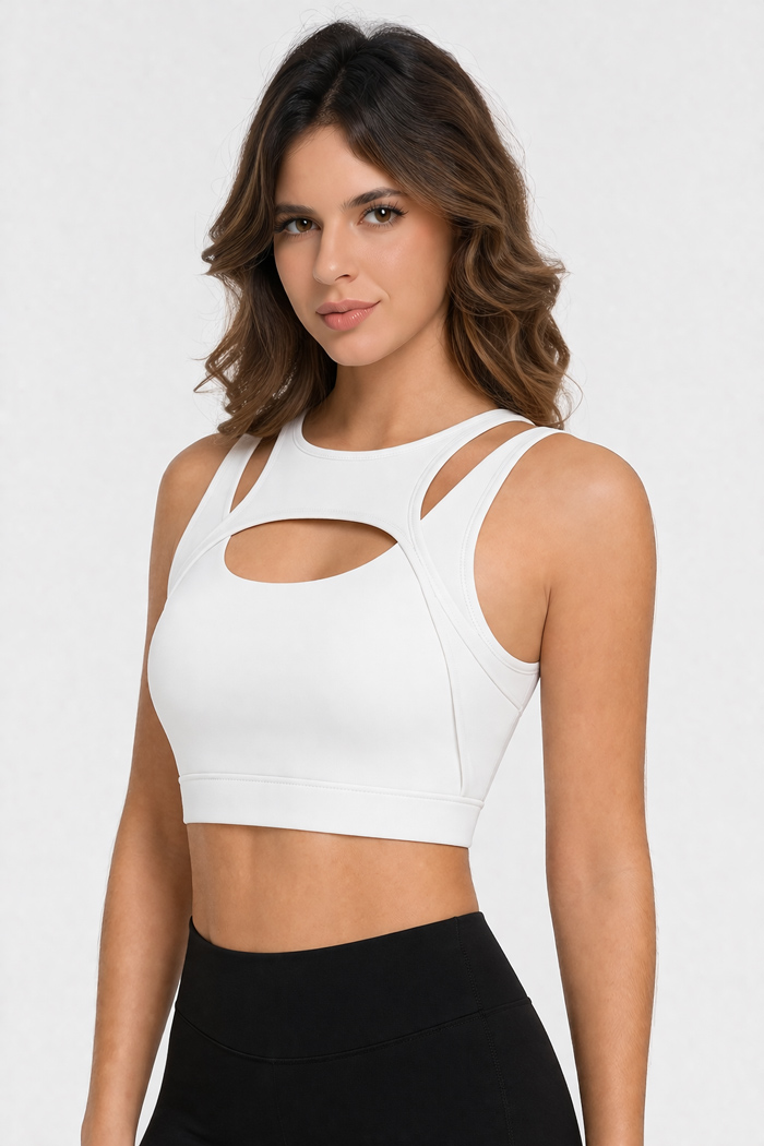 Nuvoletta seamless sports bra with cut-out details