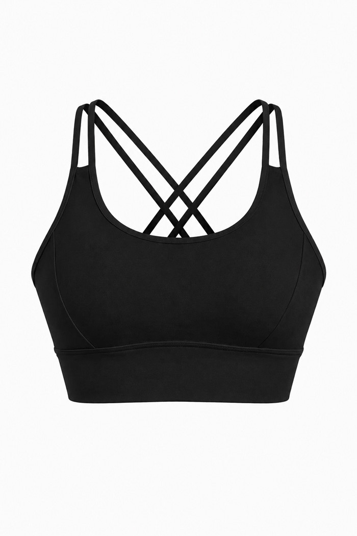 Nuvoletta sports bra with criss-cross back straps