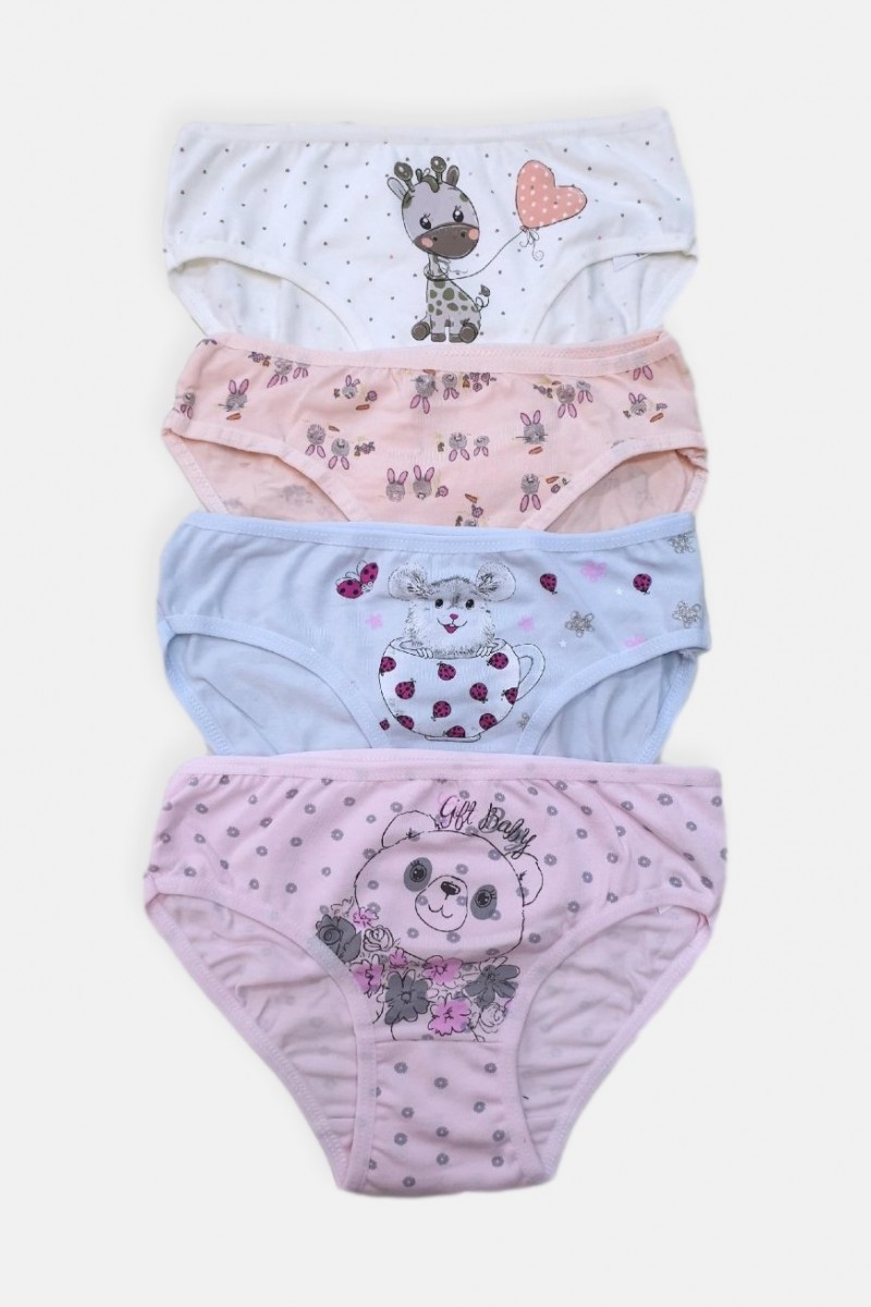 DONELA kids panties with various designs of random selection (set of 4 pieces) Be Happy