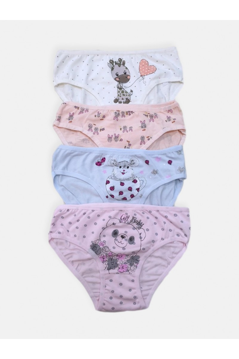 DONELA kids panties with various designs of random selection (set of 4 pieces) Be Happy