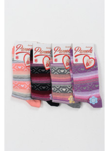 Pamela women's patterned medium-weight socks, 4-pack, model 17-008-2