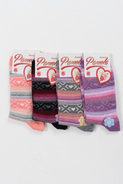 Pamela Women's Patterned Socks 4 Pack 17-008-2