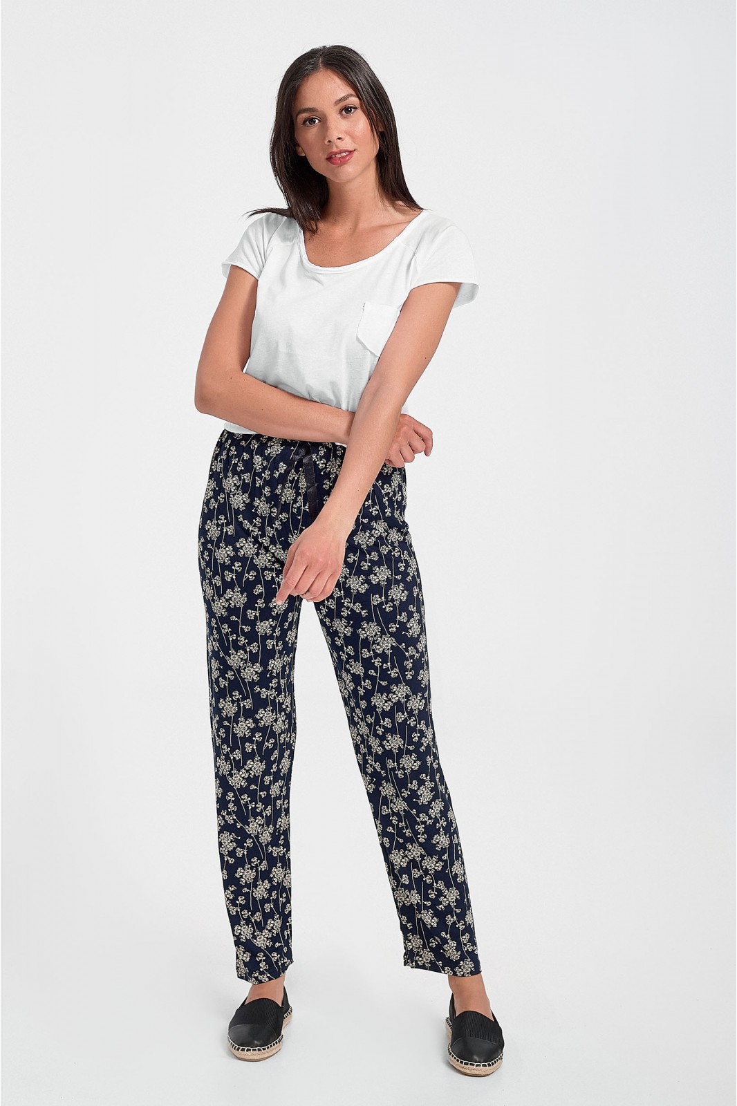 Printed pants STAR CITY Blue Flower