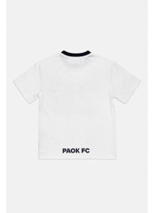 White and black PAOK FC 1926 kids' anniversary kit with T-shirt and sports shorts