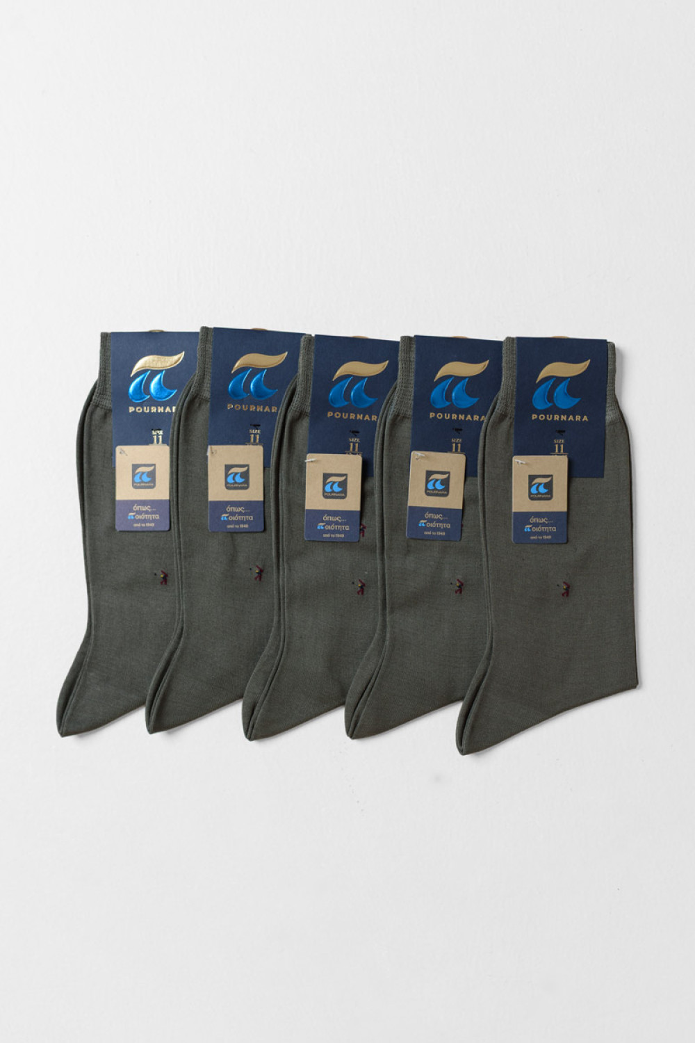 Fein gestrickte Herren-Socken von POURNARA aus mercerisierter Baumwolle im 5er-Pack, Modell PU-122