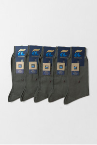 Fein gestrickte Herren-Socken von POURNARA aus mercerisierter Baumwolle im 5er-Pack, Modell PU-122