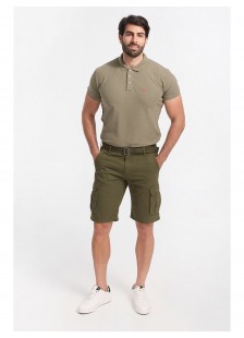 Mens Polo Pique REBASE RGS 32S KHAKI