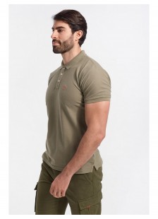 Mens Polo Pique REBASE RGS 32S KHAKI