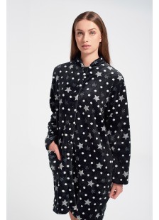 Fluffy robe STARS Polka dots NAVY