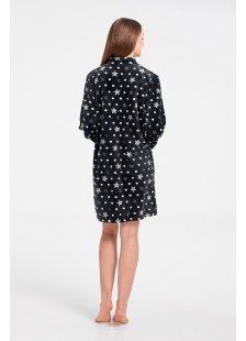 Fluffy robe STARS Polka dots NAVY