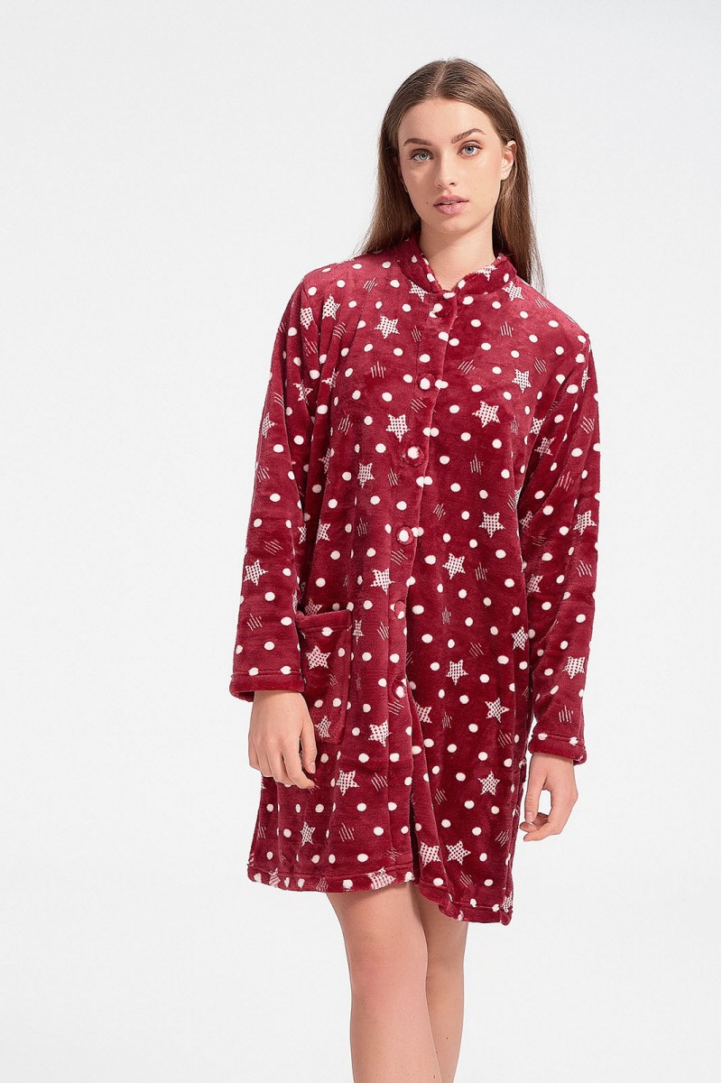 Fluffy robe STARS Polka dots