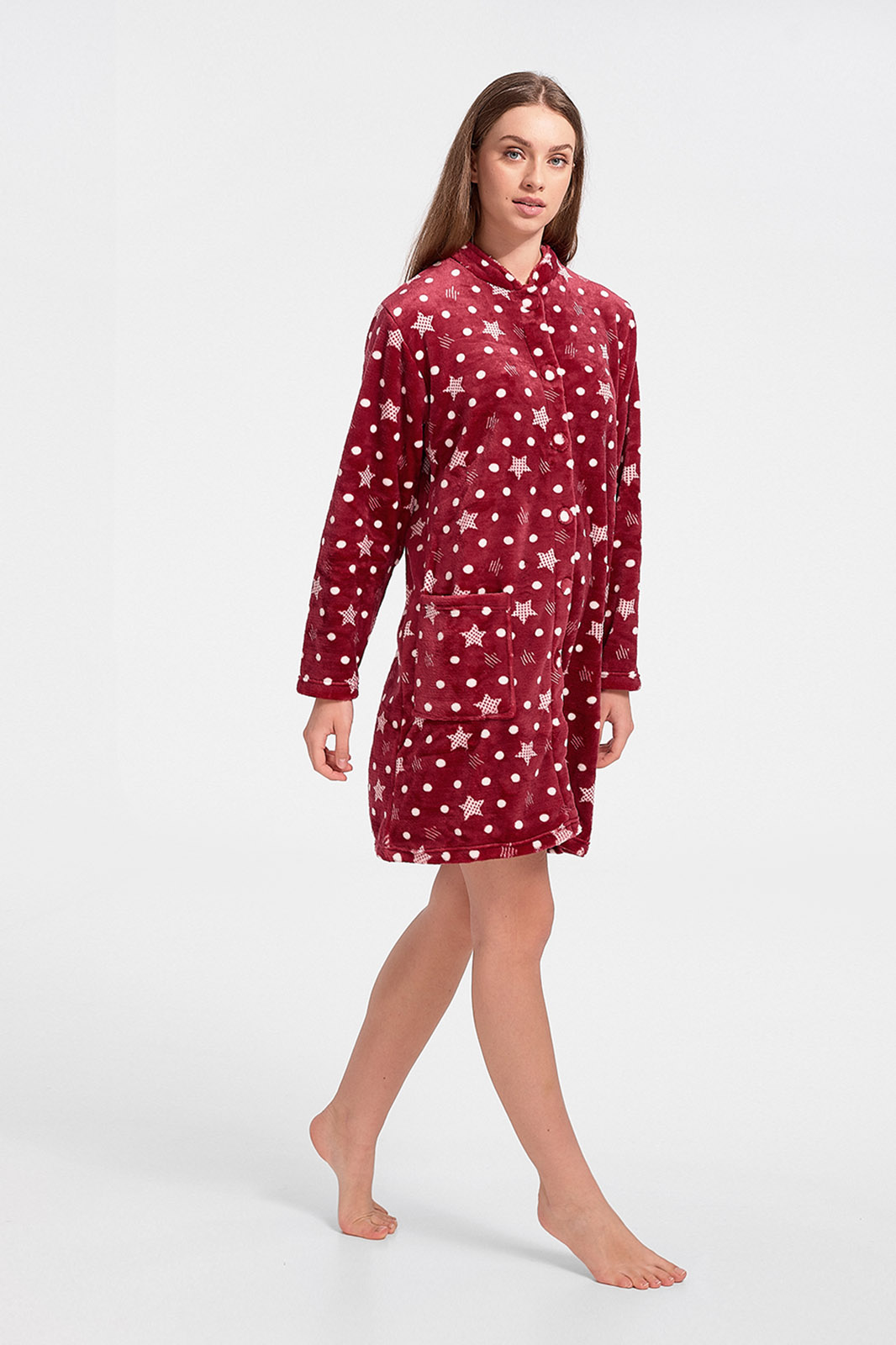 Fluffy robe STARS Polka dots