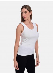 Classic undershirt with straps and motif - SOFT - 100% Cotton