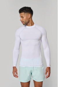 White Kariban PA4017 long-sleeve UV protection rashguard