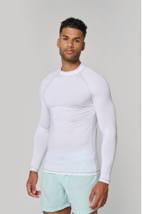 White Kariban PA4017 long-sleeve UV protection rashguard