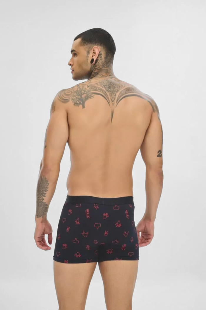 SOMA men's Hello boxer shorts 2-pack with one solid-colour and one printed pair