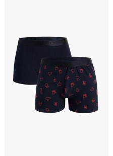SOMA men's Hello boxer shorts 2-pack with one solid-colour and one printed pair