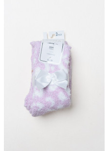 SOMA women's fluffy socks 2-pack with one patterned pair and one solid-colour pair with coloured heel