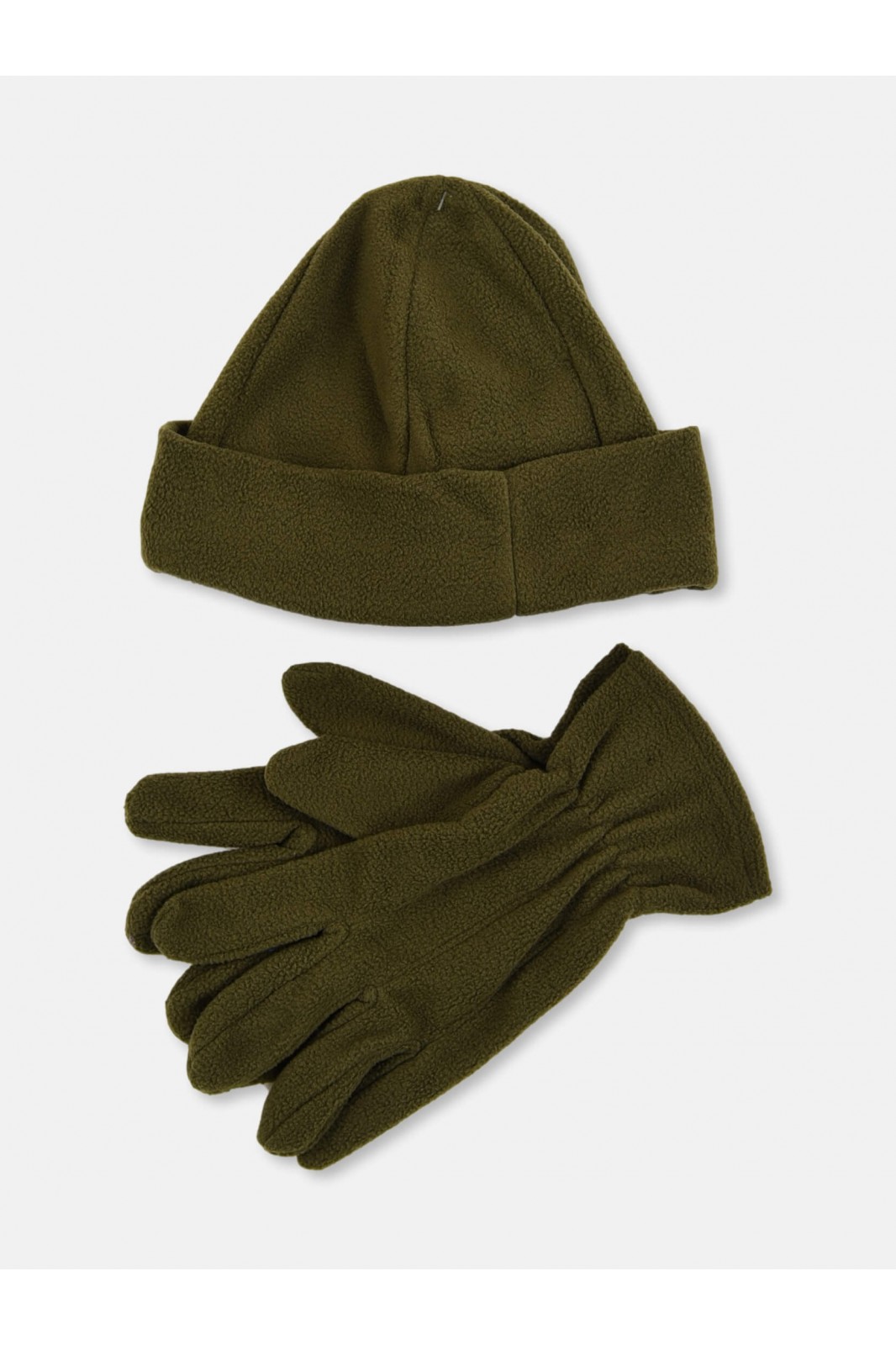 Hat and Fleece Gloves Set STAMION KHAKI