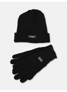 Knitted Hat and Gloves Set THINSULATE Black