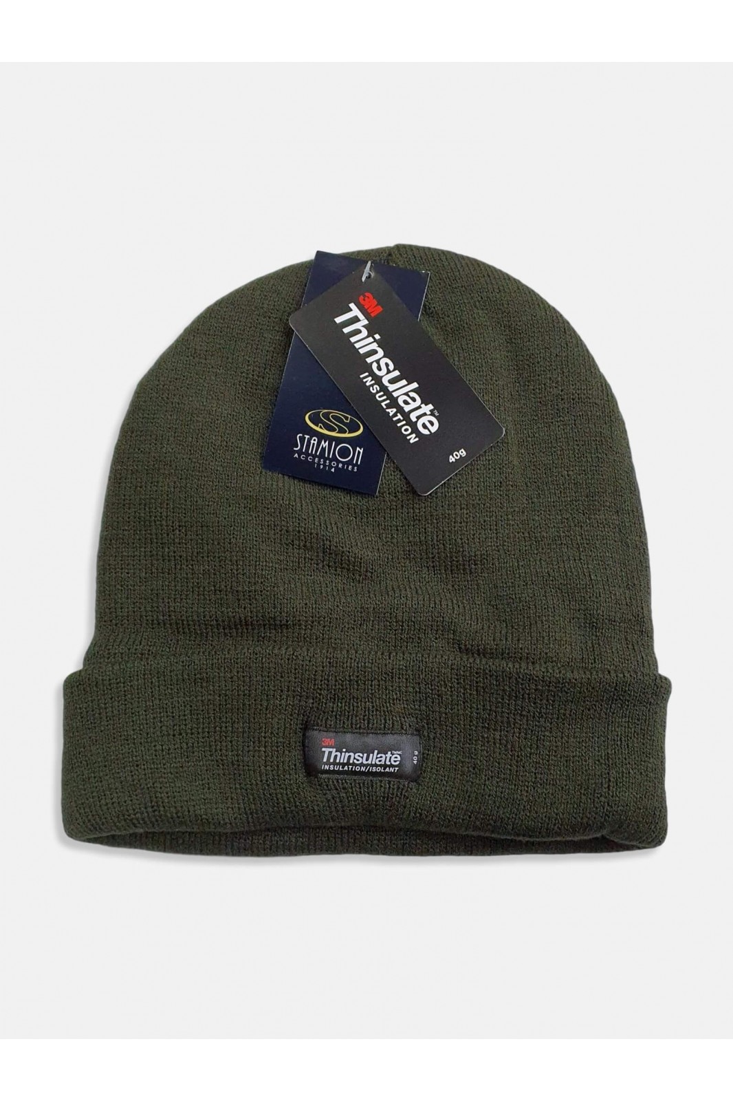 Knitted beanie UNISEX THINSULATE - Khaki and Black