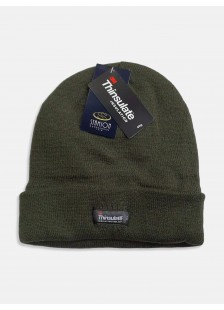 Knitted beanie UNISEX THINSULATE - Khaki and Black