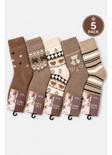 SUPER Q&Y Women’s Winter Socks, 5 Pairs QY15-WZ3-20