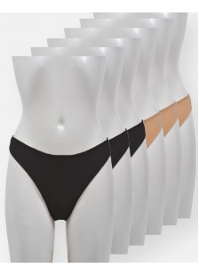 INVISI Monochrome Cotton panties, Black - Beige (6 Pack)