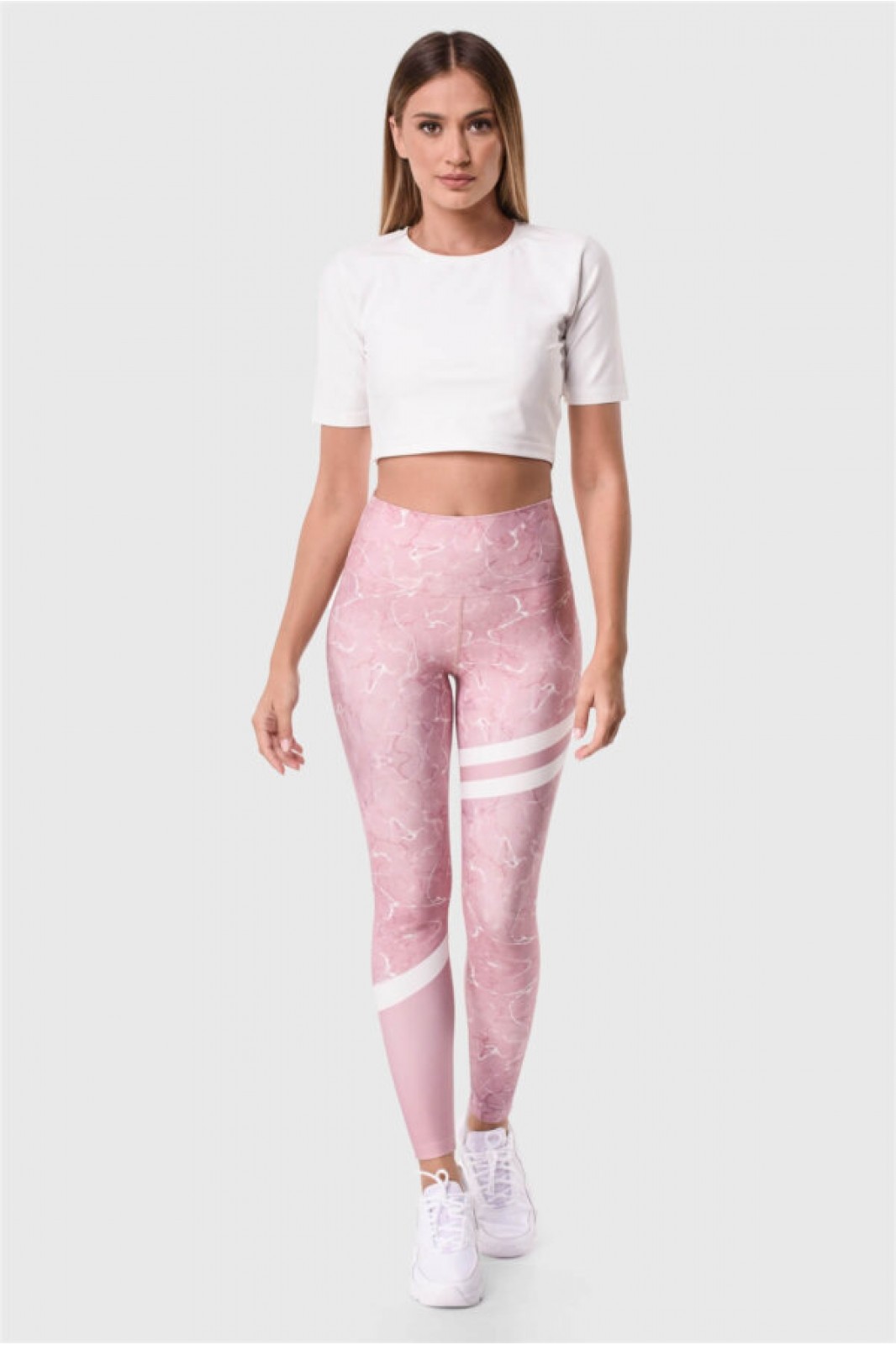 Sports leggings Superstacy Pink Marble PUSH UP