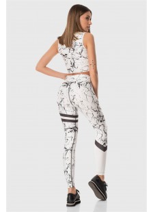 Sports leggings Superstacy White Marble PUSH UP FIT Sports leggings Superstacy White Marble PUSH UP FIT