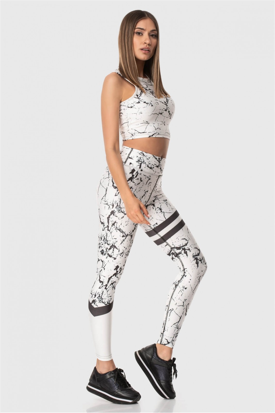 Sports leggings Superstacy White Marble PUSH UP FIT Sports leggings Superstacy White Marble PUSH UP FIT