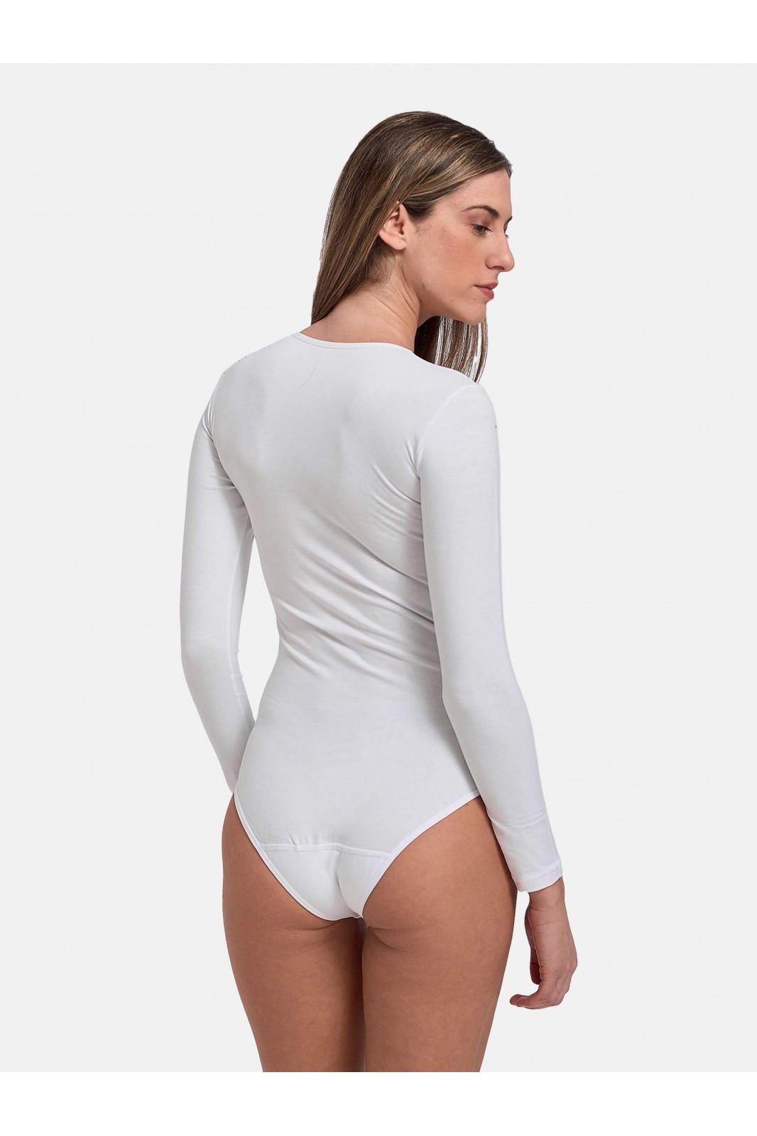 Long sleeve bodysuit with neckline