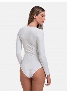 Long sleeve bodysuit with neckline